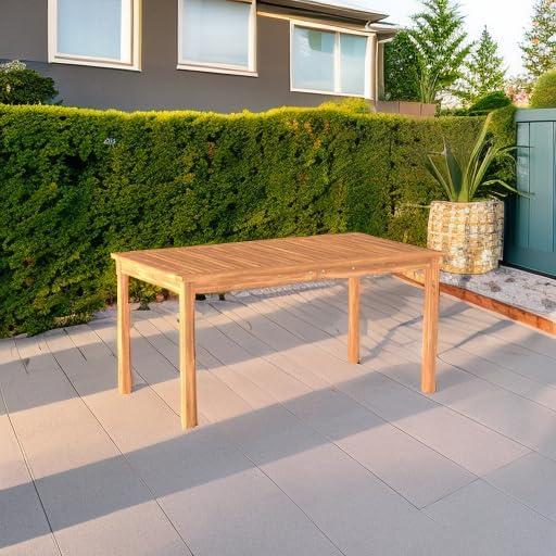 imageWalker Edison Dominica Contemporary Slatted Outdoor Dining Table 34 Inch BrownBrown