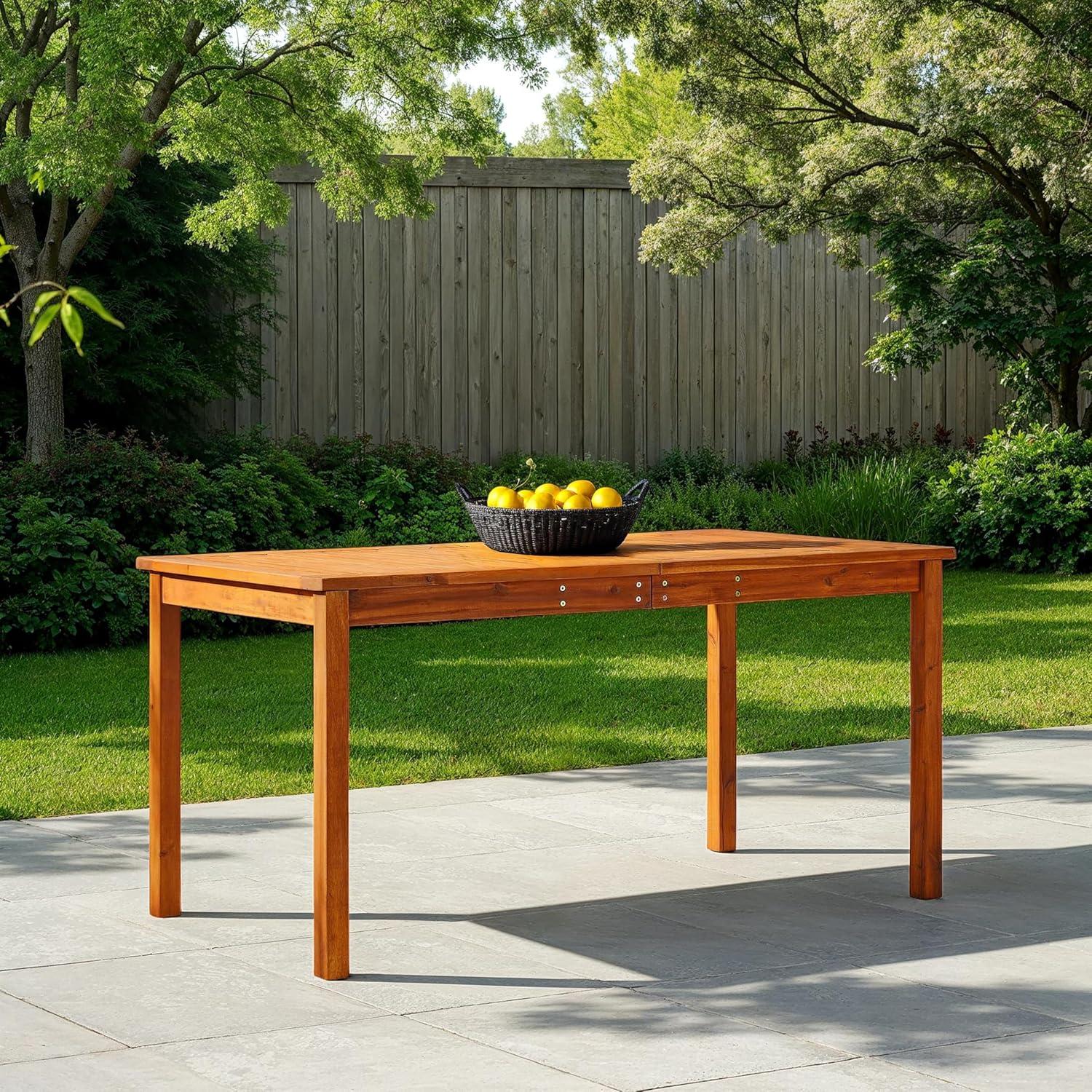 imageWalker Edison Dominica Contemporary Slatted Outdoor Dining Table 34 Inch BrownBrown