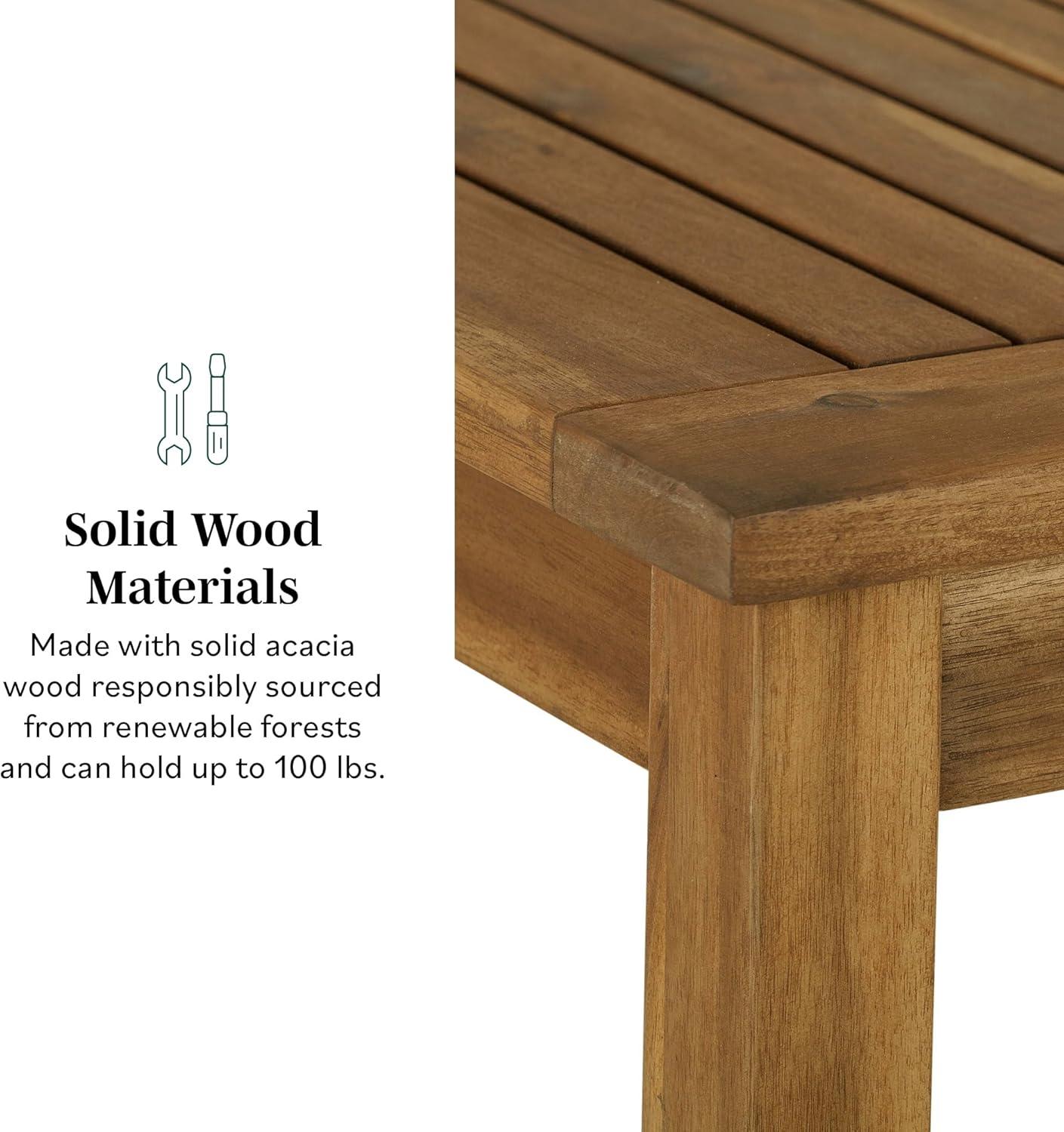 imageWalker Edison Dominica Contemporary Slatted Outdoor Dining Table 34 Inch BrownBrown