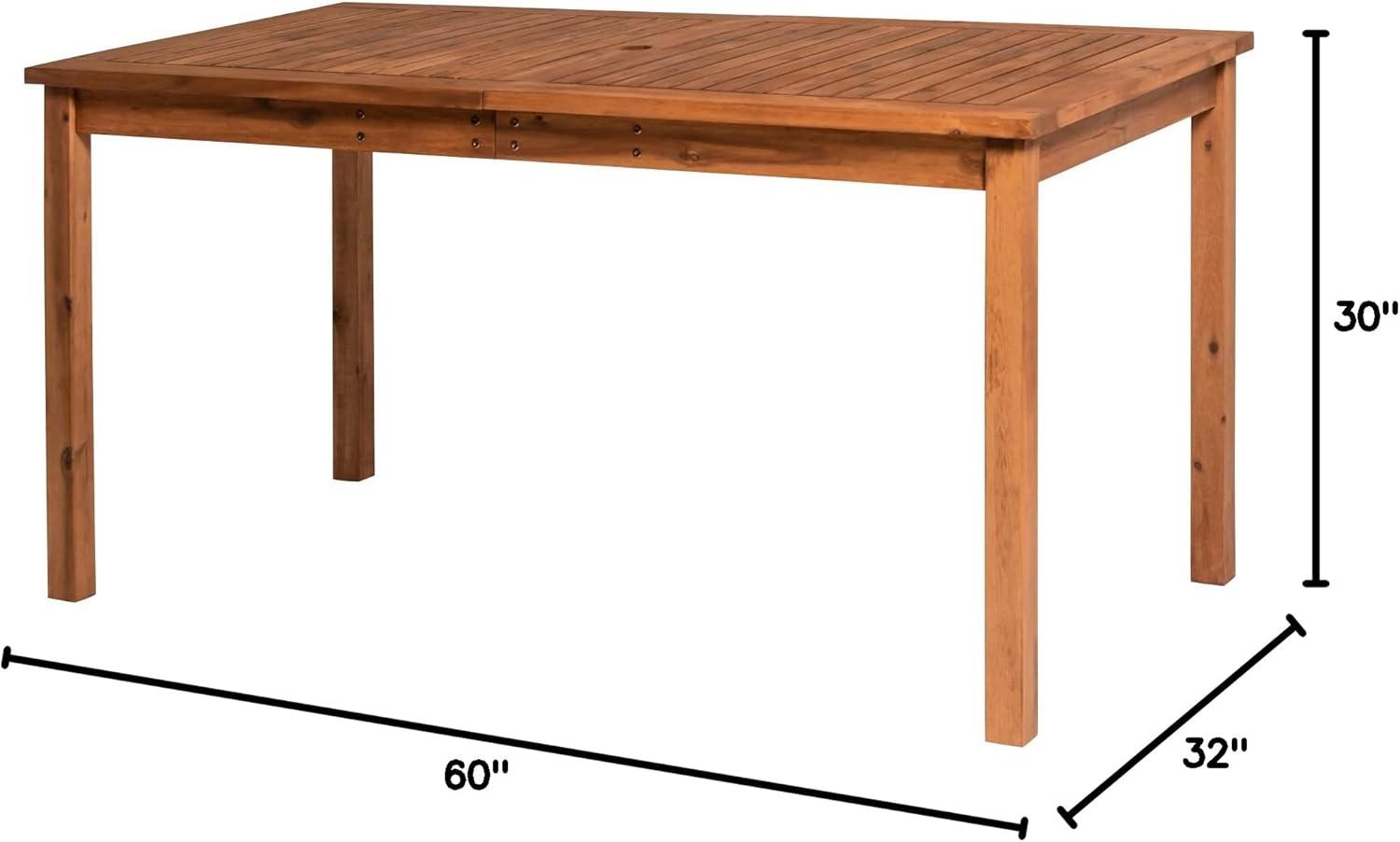 imageWalker Edison Dominica Contemporary Slatted Outdoor Dining Table 34 Inch BrownBrown