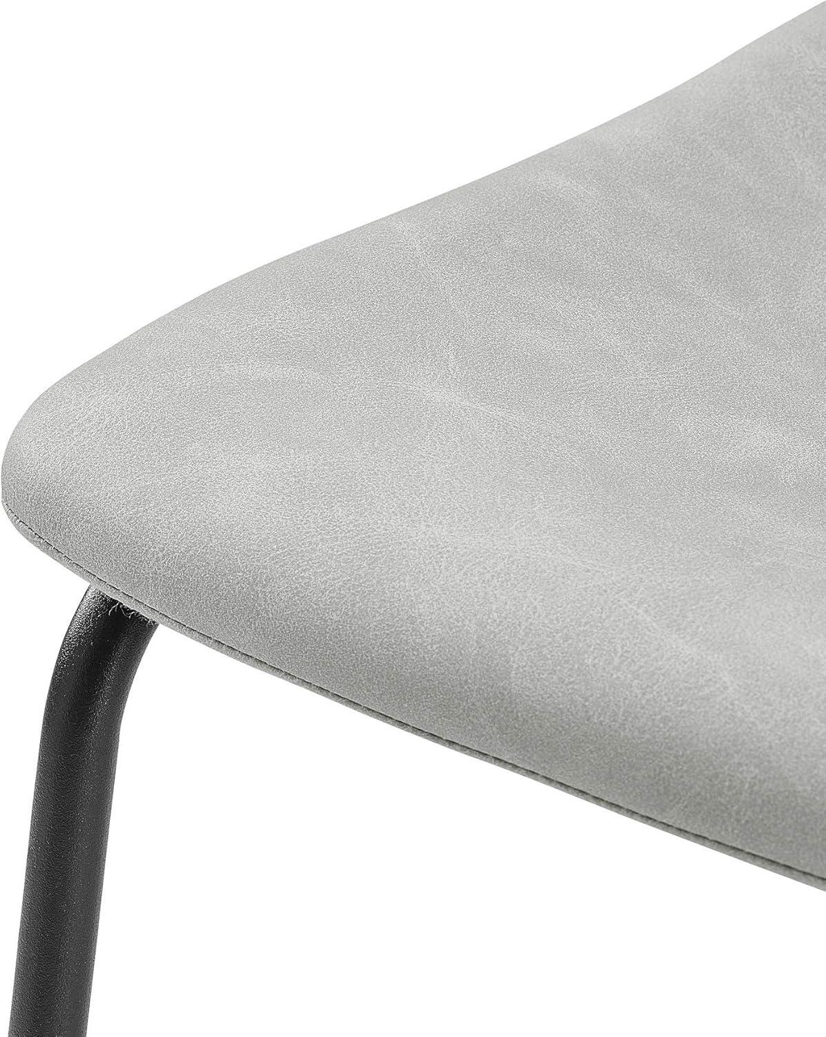 imageWalker Edison Douglas Urban Industrial Faux Leather Armless Bar Chairs Set of 2 BlackGrey