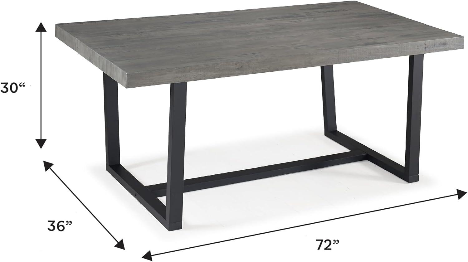 imageWalker Edison Durango Distressed Solid Wood Dining Table 52 Inch Rustic OakGrey