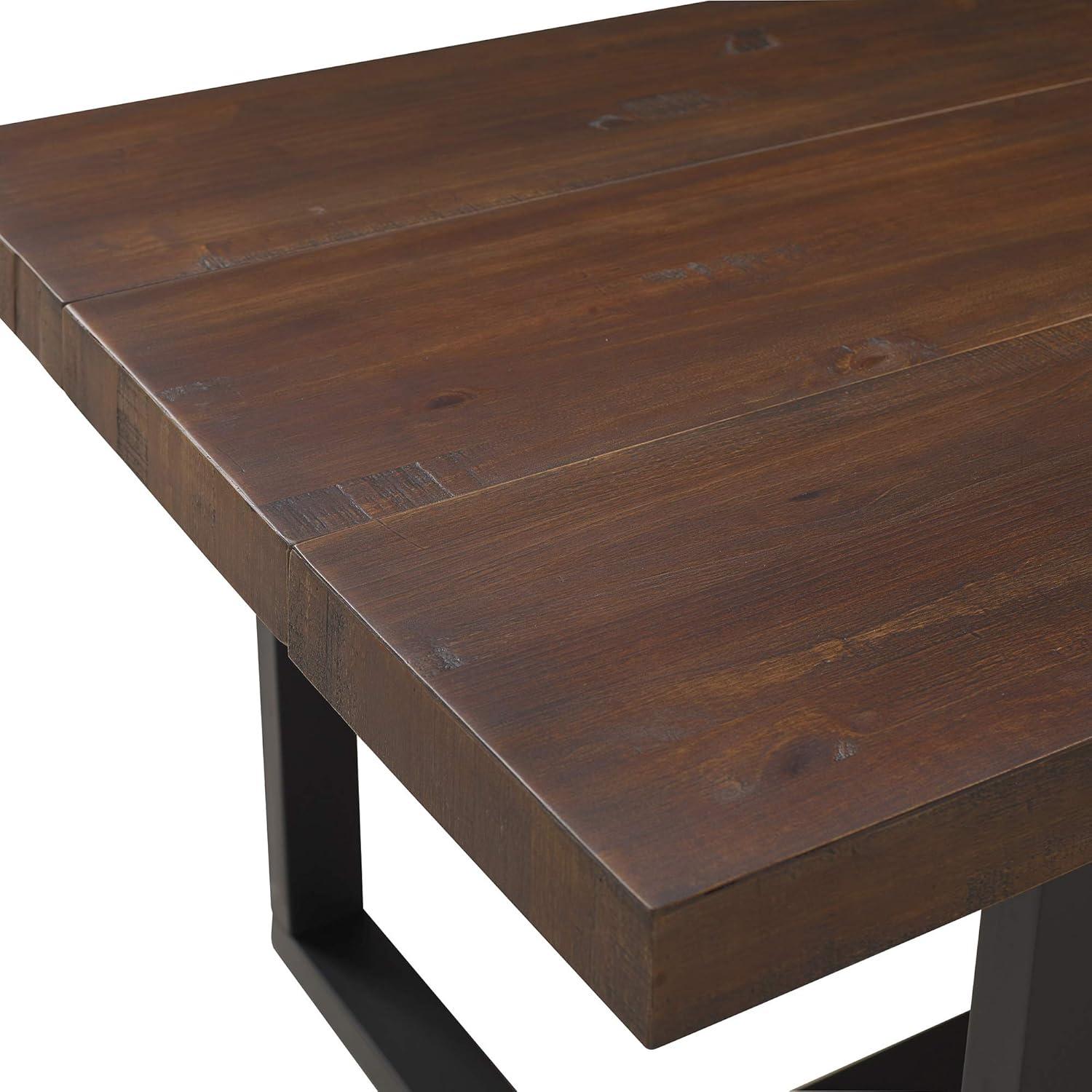 imageWalker Edison Durango Distressed Solid Wood Dining Table 52 Inch Rustic OakMahogany