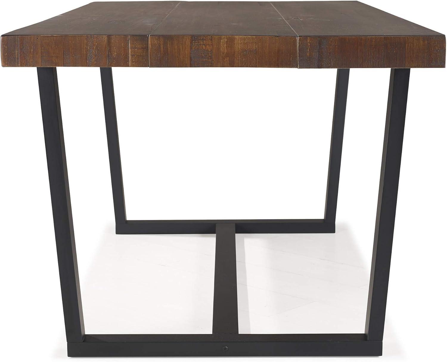 imageWalker Edison Durango Distressed Solid Wood Dining Table 52 Inch Rustic OakMahogany