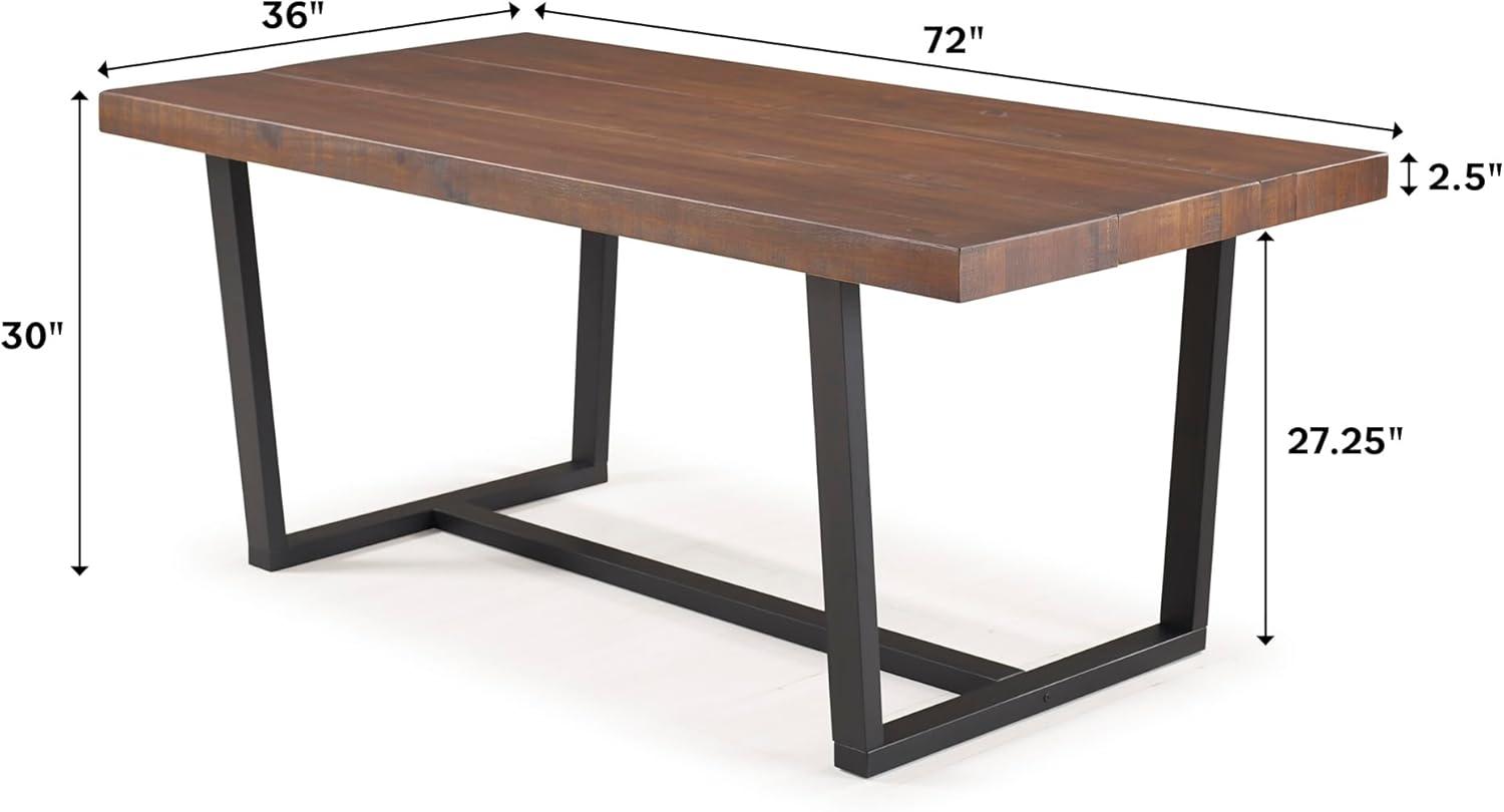 imageWalker Edison Durango Distressed Solid Wood Dining Table 52 Inch Rustic OakMahogany