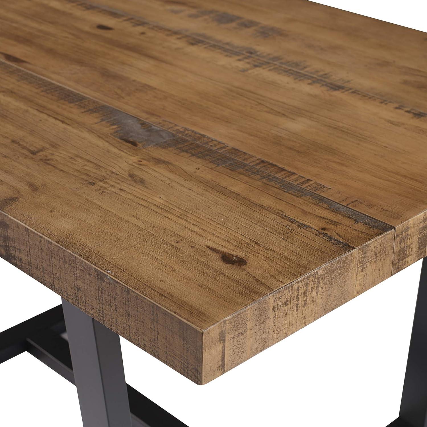 imageWalker Edison Durango Distressed Solid Wood Dining Table 52 Inch Rustic OakRustic Oak