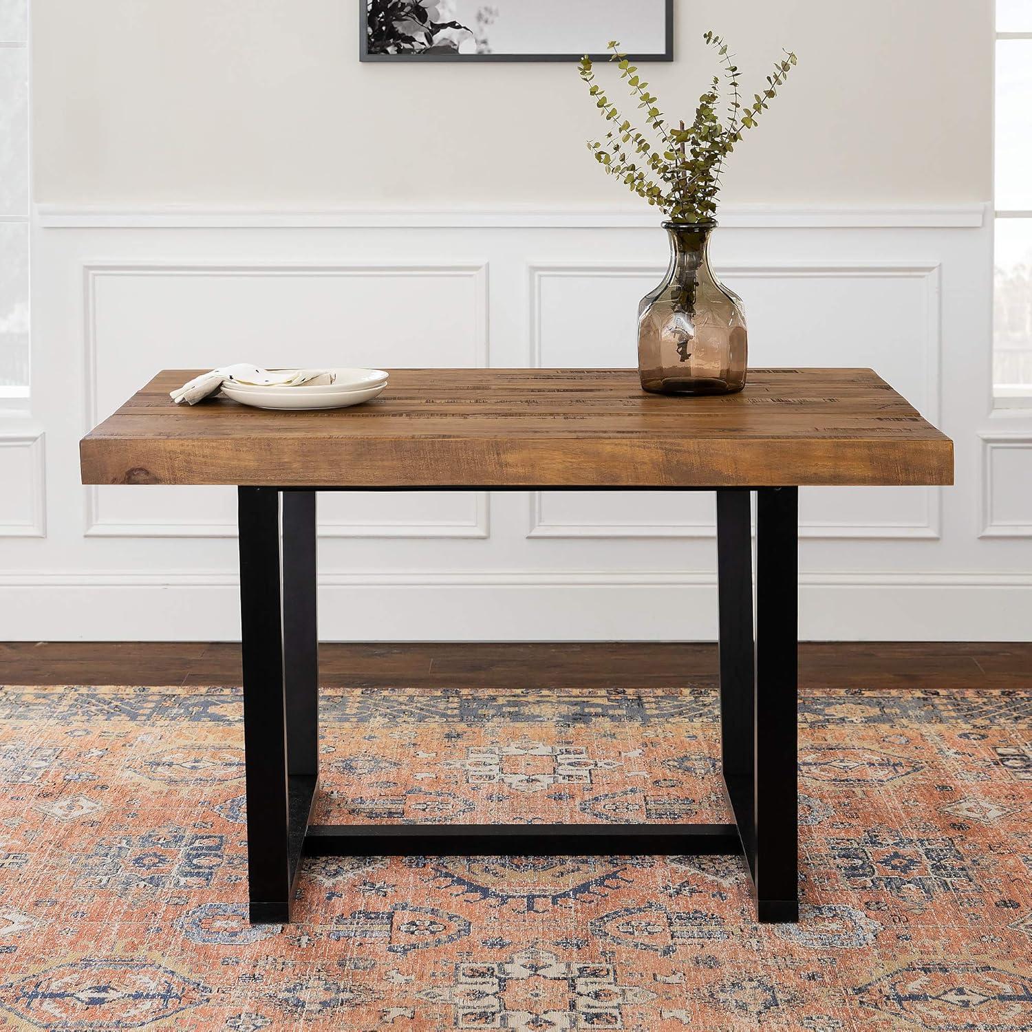 imageWalker Edison Durango Distressed Solid Wood Dining Table 52 Inch Rustic OakRustic Oak