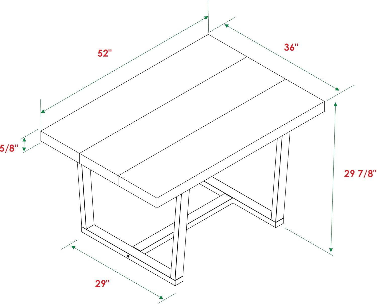 imageWalker Edison Durango Distressed Solid Wood Dining Table 52 Inch Rustic OakRustic Oak