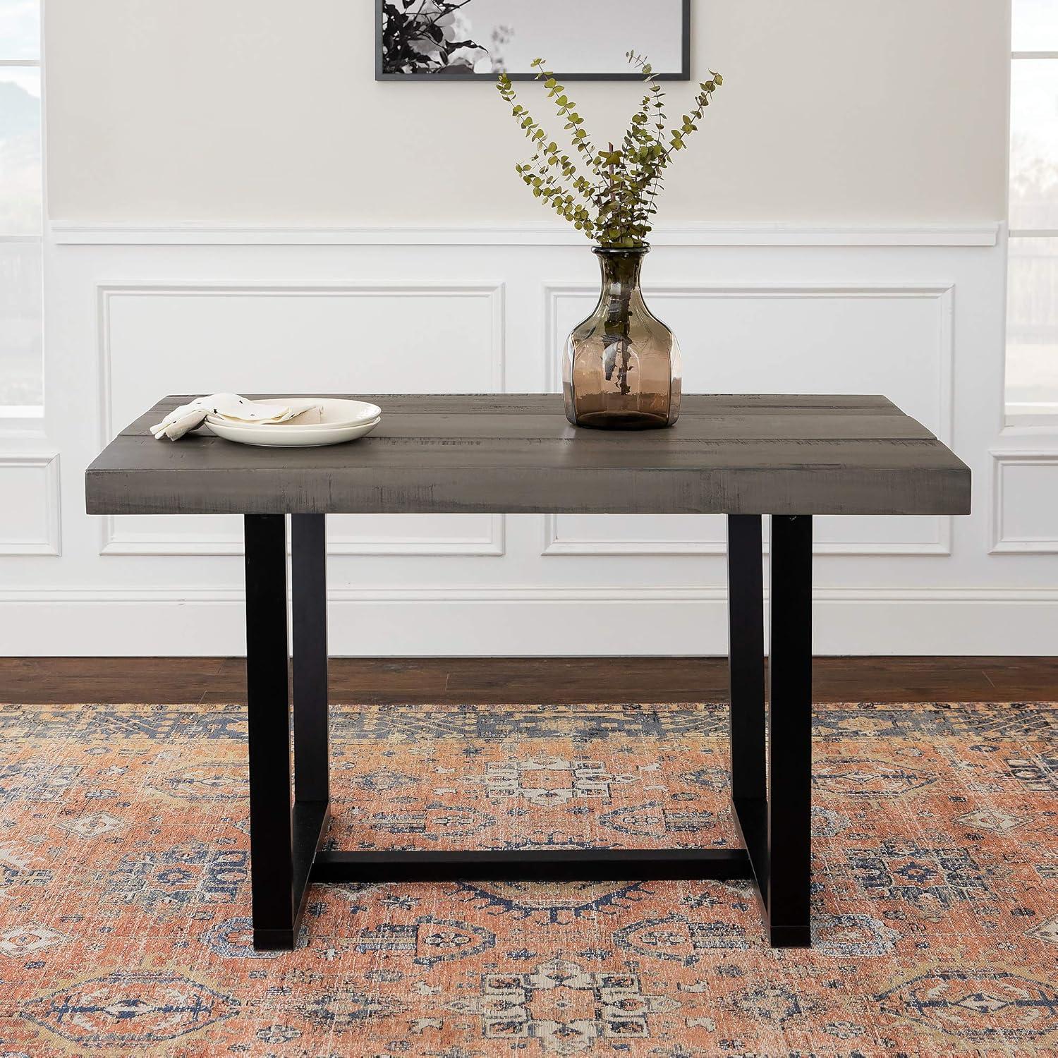 imageWalker Edison Durango Distressed Solid Wood Dining Table 72 Inch Rustic OakGrey