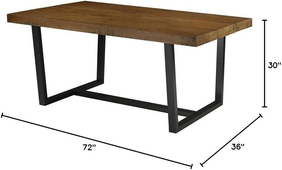 imageWalker Edison Durango Distressed Solid Wood Dining Table 72 Inch Rustic OakRustic Oak