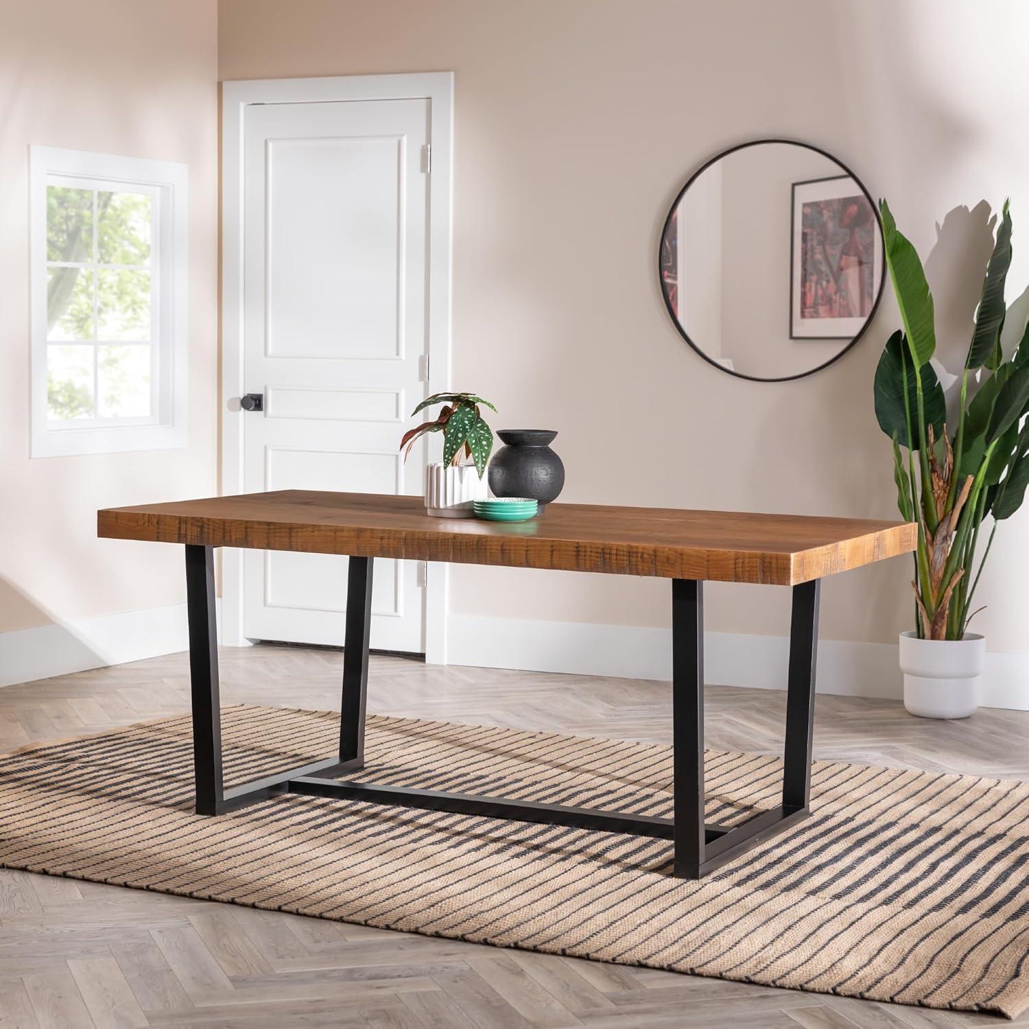 imageWalker Edison Durango Distressed Solid Wood Dining Table 72 Inch Rustic OakRustic Oak