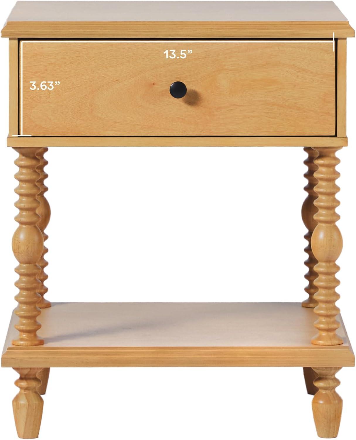 imageWalker Edison Easy Assembly Wood 1 Drawer Spindle Nightstand NaturalNatural