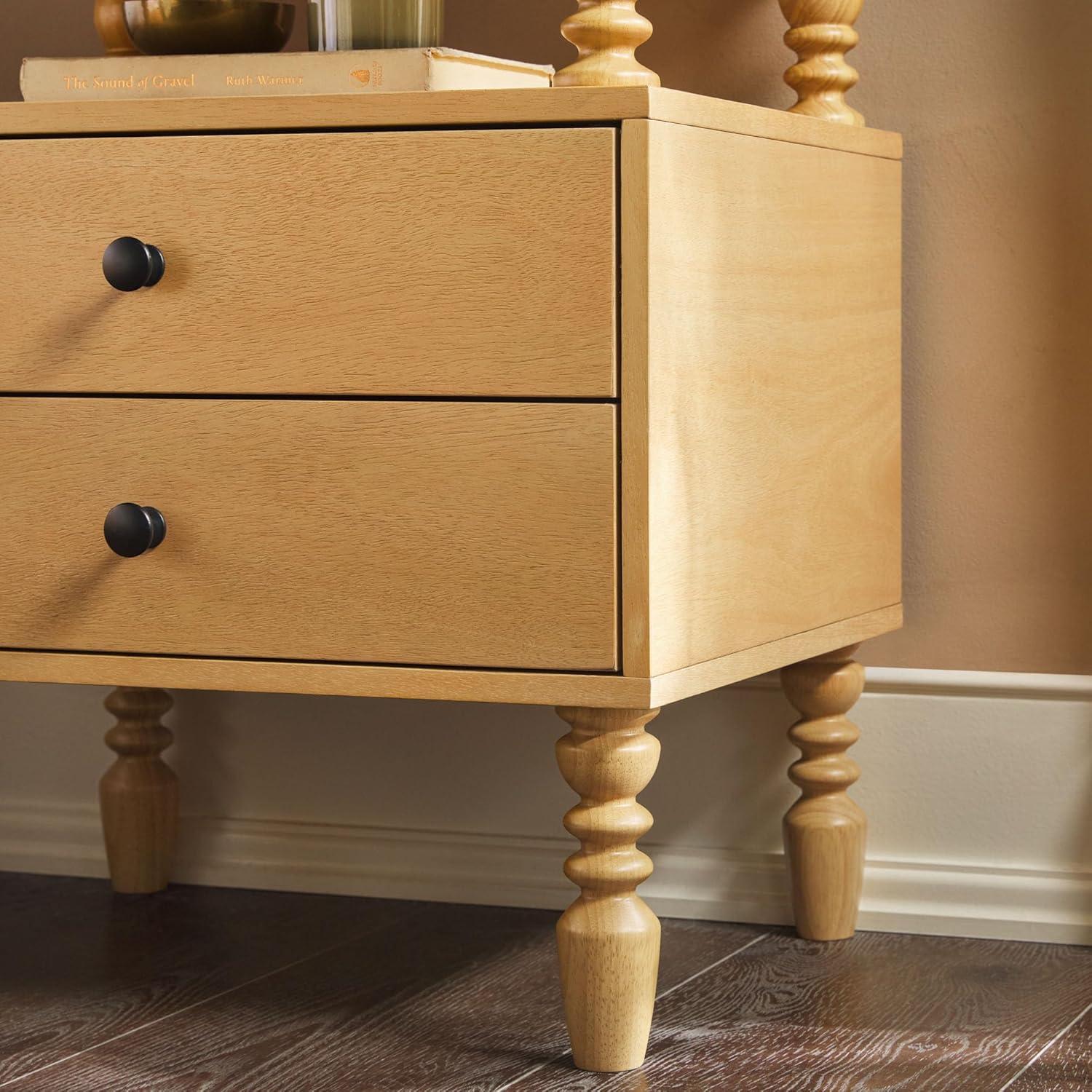 imageWalker Edison Easy Assembly Wood 1 Drawer Spindle Nightstand NaturalNatural