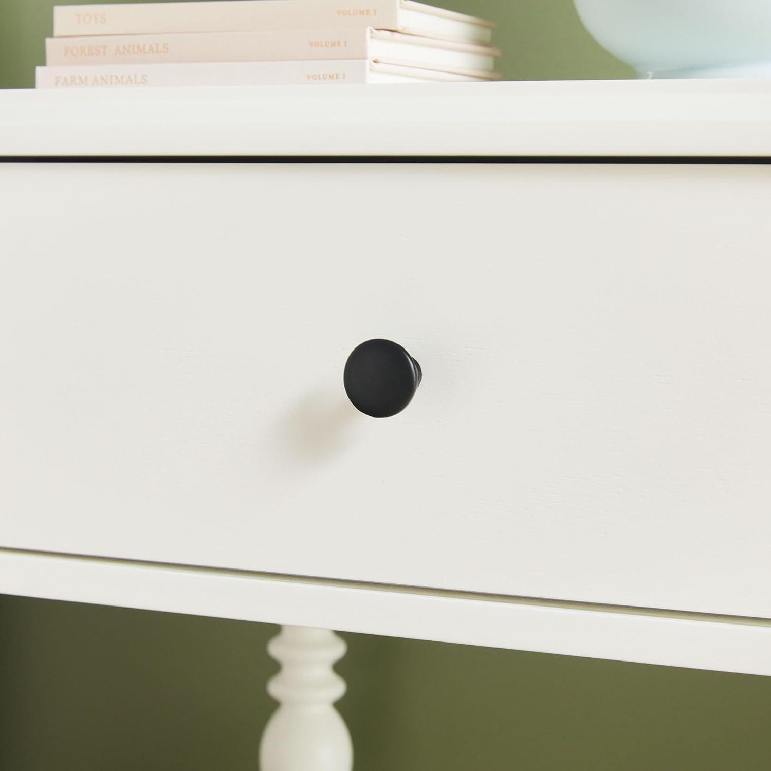 imageWalker Edison Easy Assembly Wood 1 Drawer Spindle Nightstand NaturalWhite