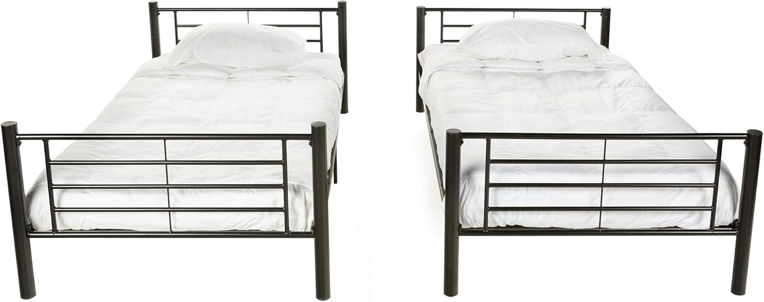 imageWalker Edison Elodie Urban Industrial Twin over Twin Metal Bunk Bed Twin over Twin BlackBlack