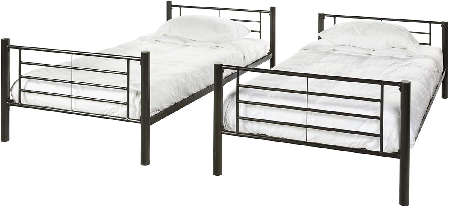 imageWalker Edison Elodie Urban Industrial Twin over Twin Metal Bunk Bed Twin over Twin BlackBlack