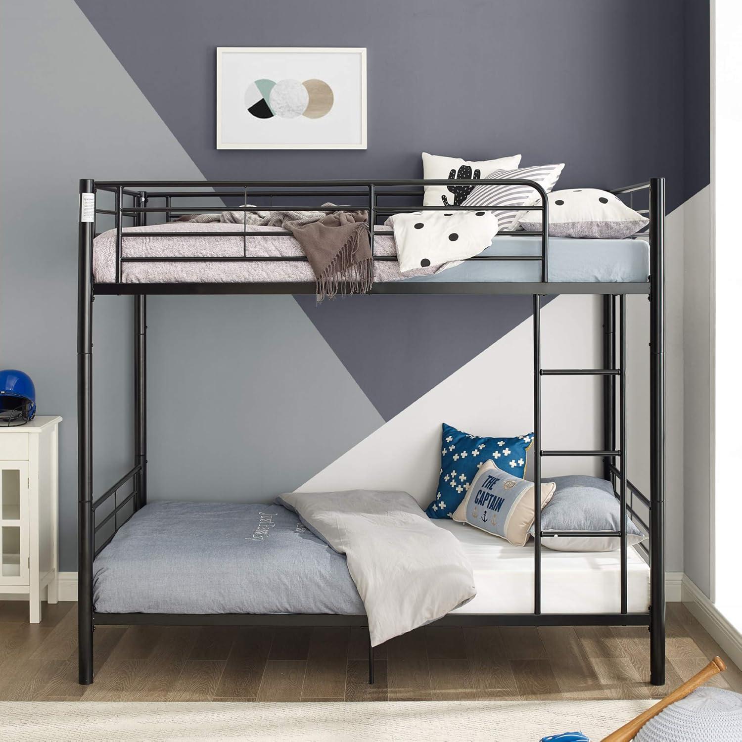 imageWalker Edison Elodie Urban Industrial Twin over Twin Metal Bunk Bed Twin over Twin BlackBlack