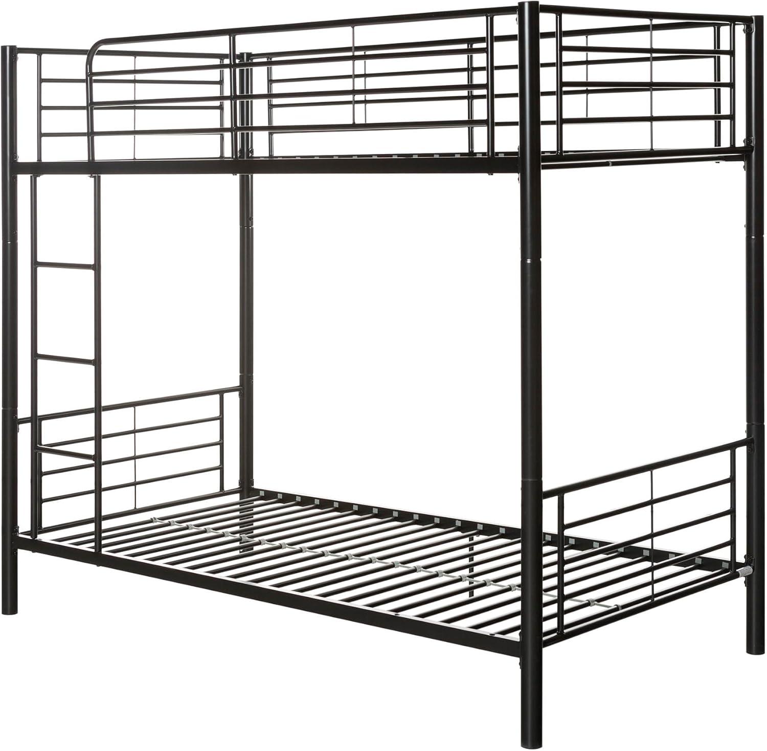 imageWalker Edison Elodie Urban Industrial Twin over Twin Metal Bunk Bed Twin over Twin BlackBlack