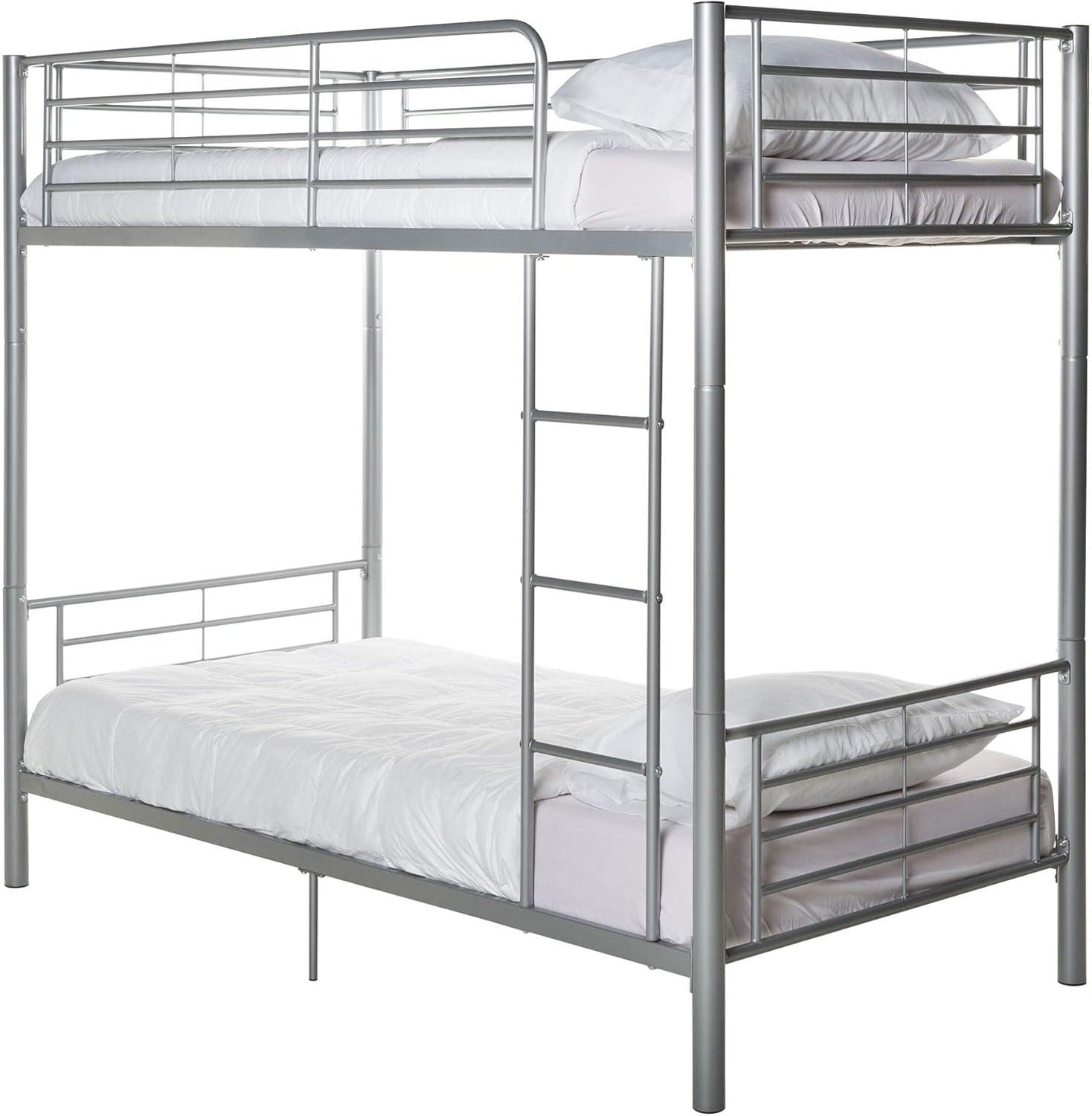 imageWalker Edison Elodie Urban Industrial Twin over Twin Metal Bunk Bed Twin over Twin BlackSilver