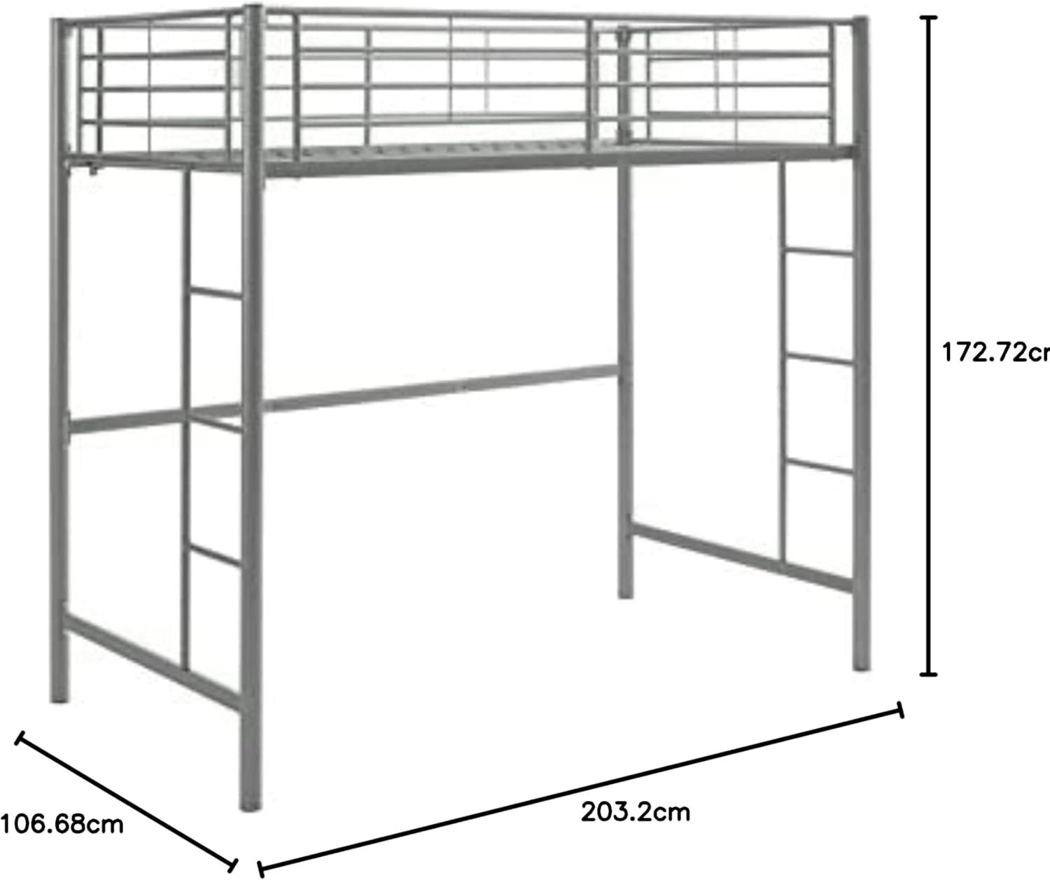 imageWalker Edison Elodie Urban Industrial Twin over Twin Metal Bunk Bed Twin over Twin BlackSilver
