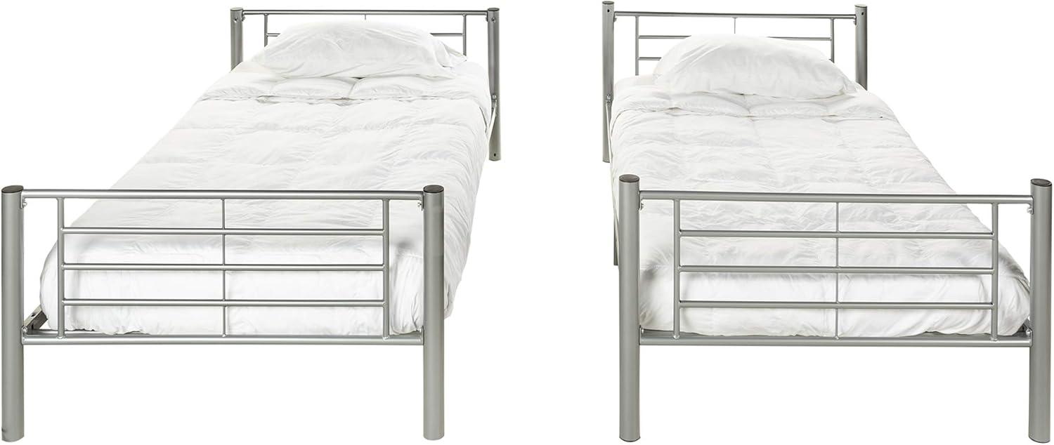 imageWalker Edison Elodie Urban Industrial Twin over Twin Metal Bunk Bed Twin over Twin BlackSilver