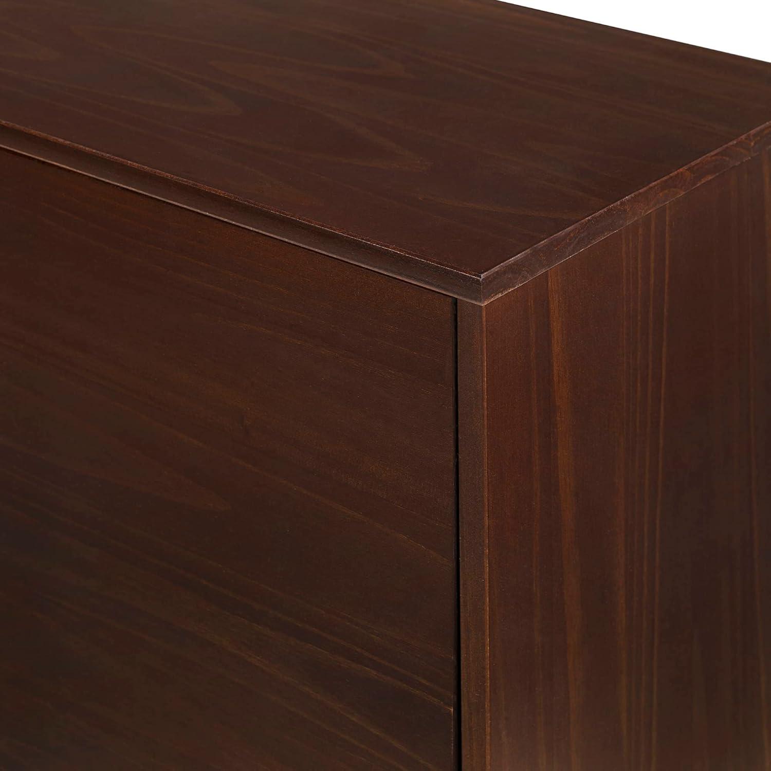 imageWalker Edison Emery Mid Century Modern Solid Wood TV Stand for TVs up to 80 Inches 70 Inch CaramelWalnut