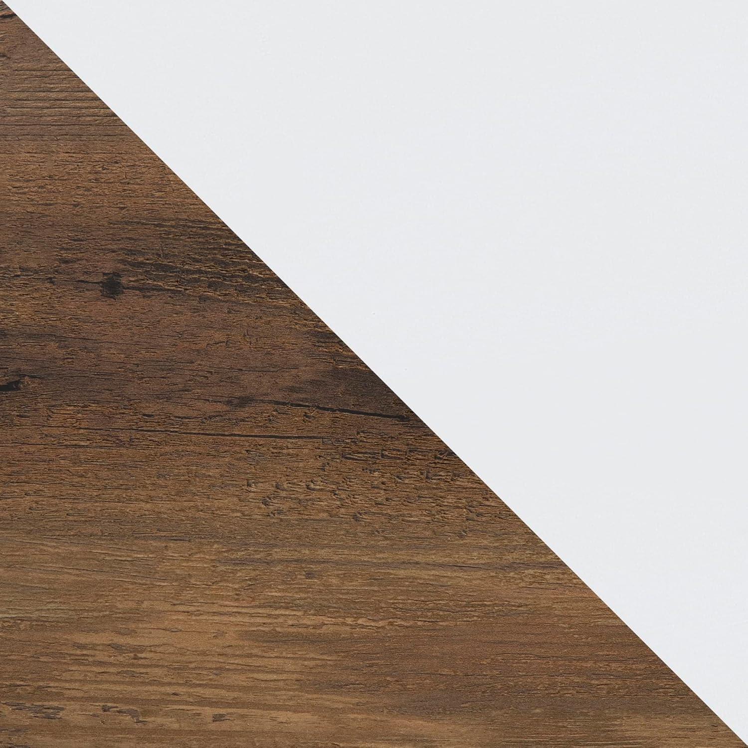 imageWalker Edison Everette Modern Farmhouse Double Sliding X Barn Door Stand for TVs up to 58 Inches 52 Inch Reclaimed Barnwood and Solid WhiteReclaimed Barnwood and Solid White