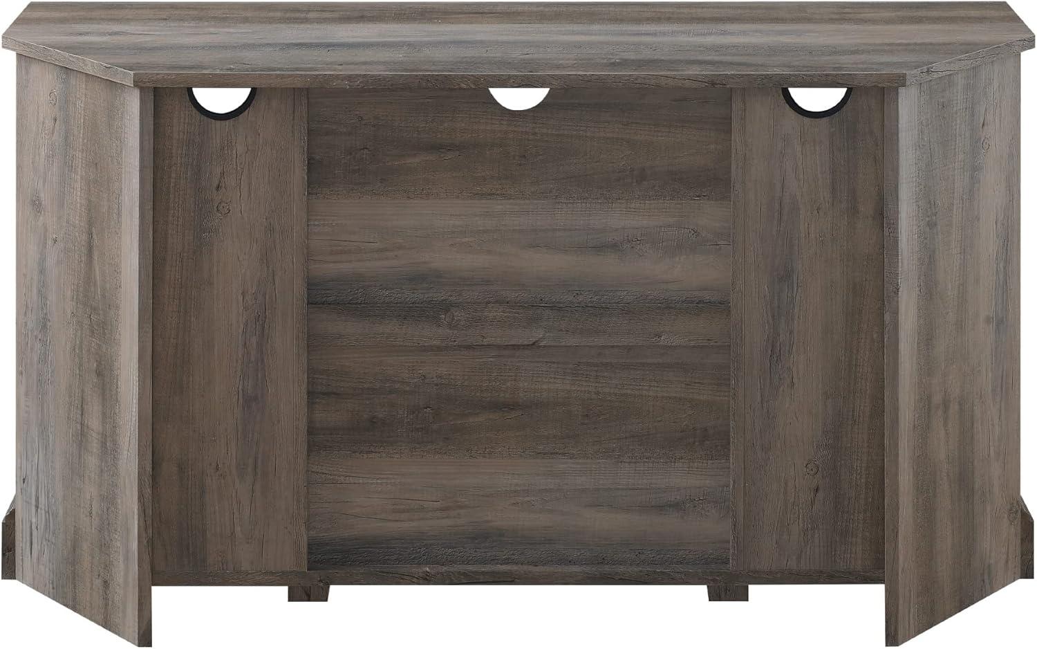 imageWalker Edison Everette Modern Farmhouse Double Sliding X Barn Door TV Stand for TVs up to 58 Inches 52 Inch Grey Wash