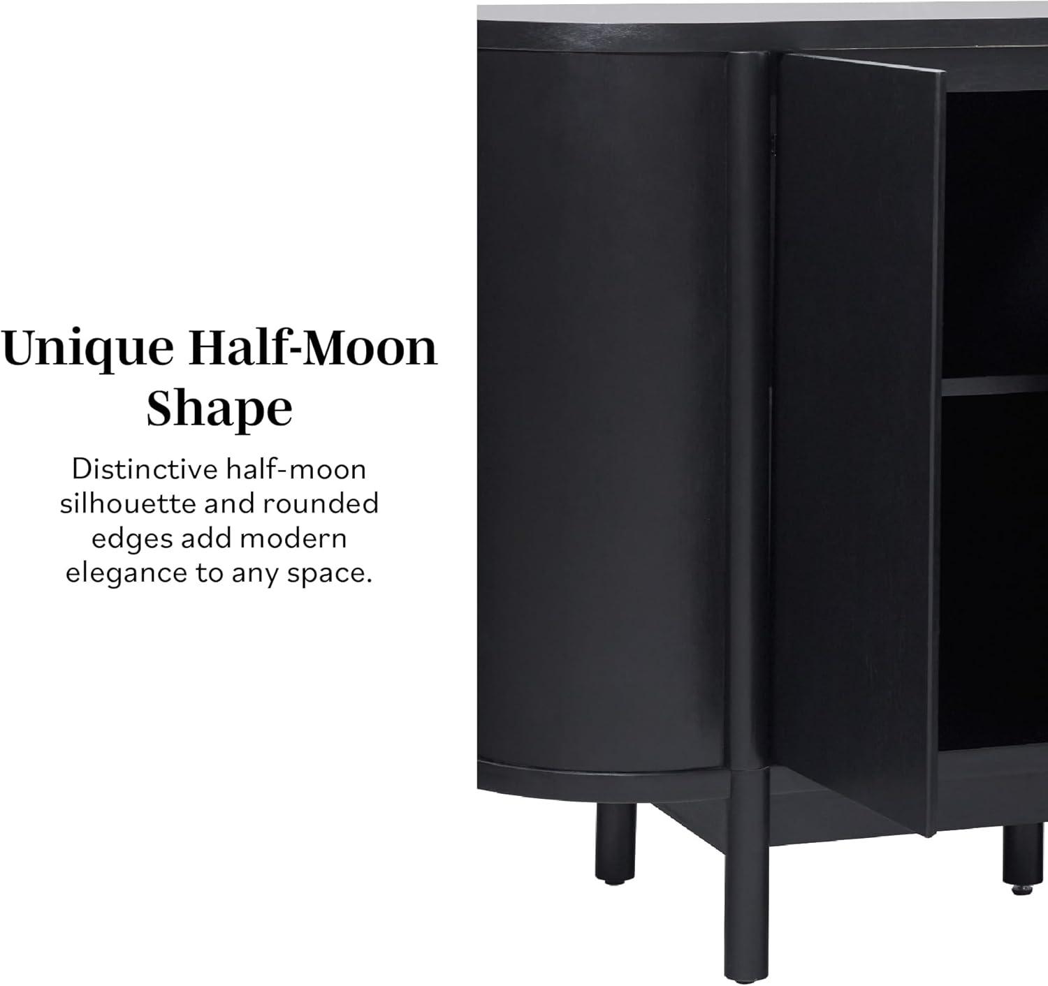 imageWalker Edison Ezra 70quot Curved Sideboard Cabinet NaturalBlack