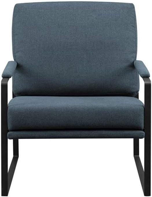 imageWalker Edison Ezra Contemporary Minimalist MetalArm Accent Chair 32 Inch Indigo BlueBlackIndigo Blue Black