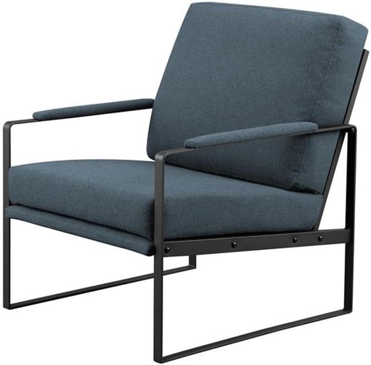 imageWalker Edison Ezra Contemporary Minimalist MetalArm Accent Chair 32 Inch Indigo BlueBlackIndigo Blue Black