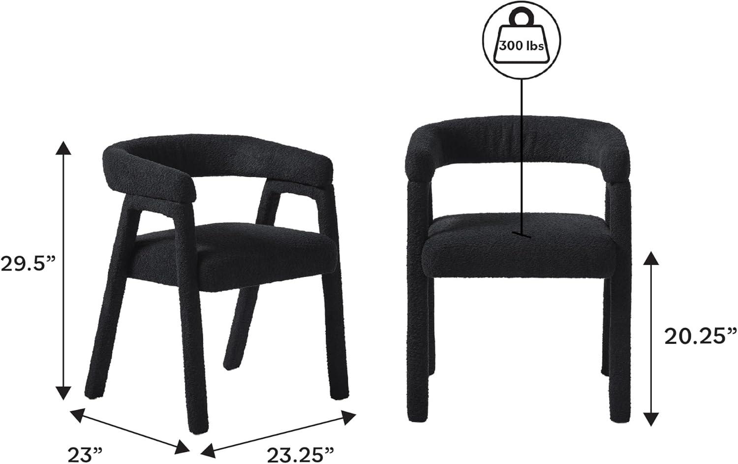 imageWalker Edison Ezra Modern Solid Wood Rounded Back Dining Chair Natural Set of 2Black