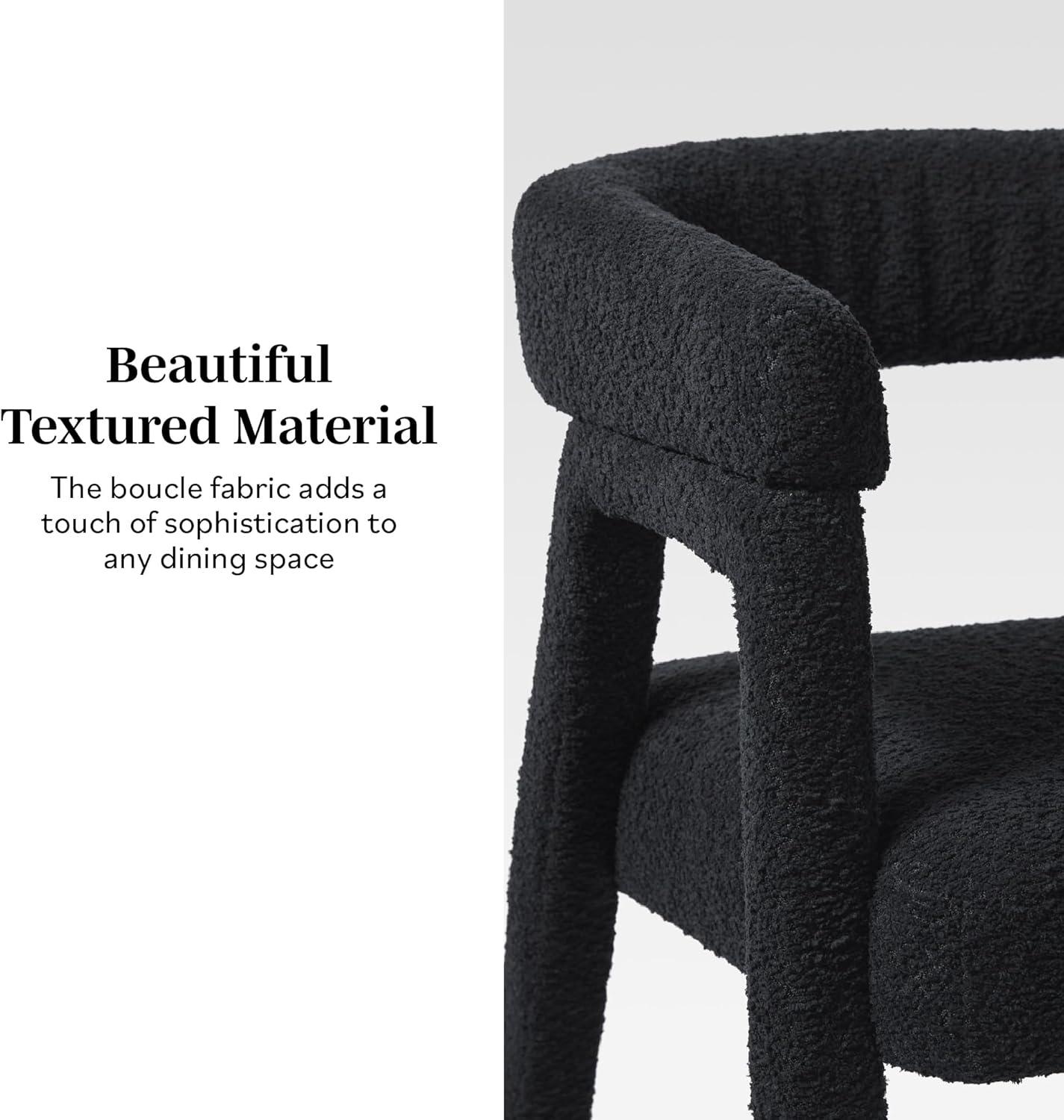 imageWalker Edison Ezra Modern Solid Wood Rounded Back Dining Chair Natural Set of 2Black