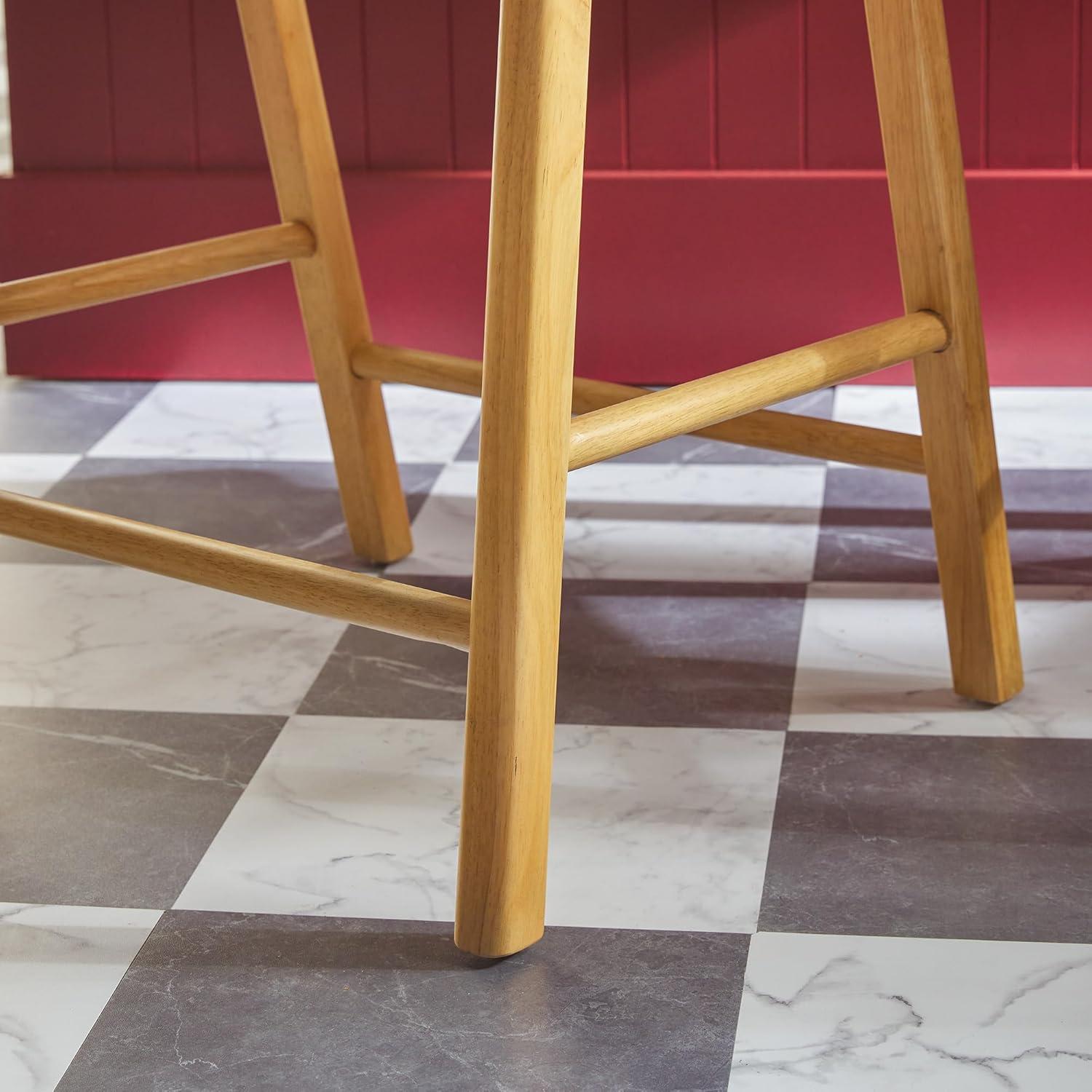 imageWalker Edison Ezra Modern Solid Wood Rounded Back Dining Chair Natural Set of 2Natural