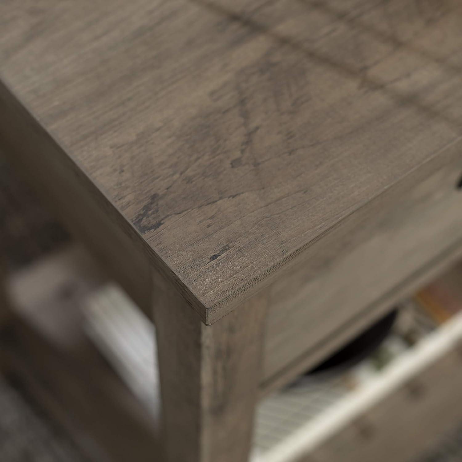 imageWalker Edison Farmhouse Square Side Accent Table SetLivingRoom Storage End Table with Storage Door Nightstand Bedroom 18 Inch Rustic OakGrey Wash