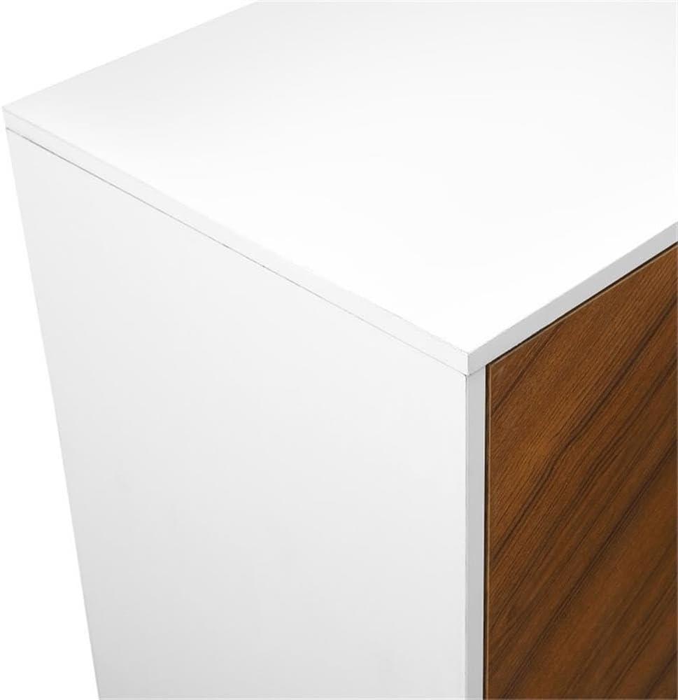 imageWalker Edison Fehr Modern 2 Door Bookmatch Asymmetrical Console for TVs up to 65 Inches 58 Inch WhiteWhite