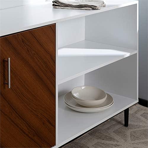 imageWalker Edison Fehr Modern 2 Door Bookmatch Asymmetrical Console for TVs up to 65 Inches 58 Inch WhiteWhite