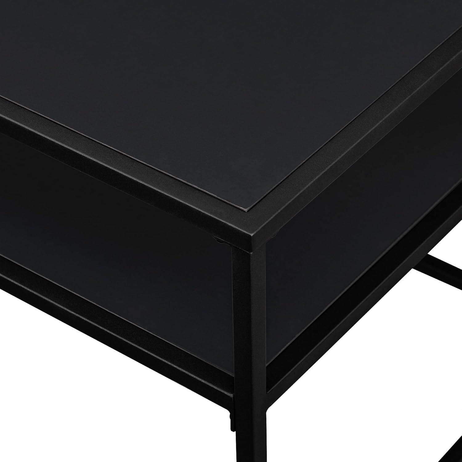 imageWalker Edison Finley Contemporary Floating Shelf Coffee Table 40 Inch BlackBlack