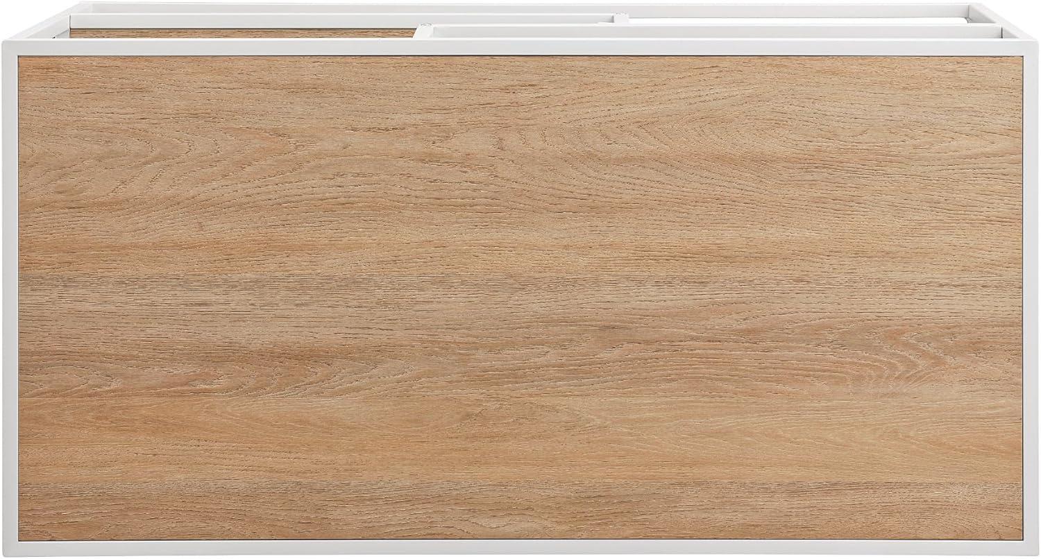 imageWalker Edison Finley Contemporary Floating Shelf Coffee Table 40 Inch BlackCoastal Oak