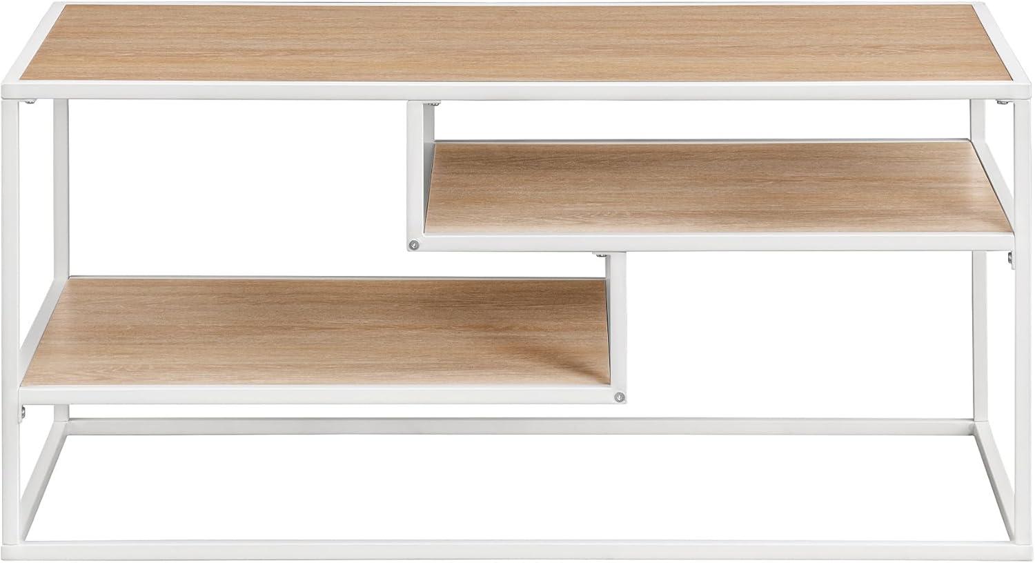 imageWalker Edison Finley Contemporary Floating Shelf Coffee Table 40 Inch BlackCoastal Oak