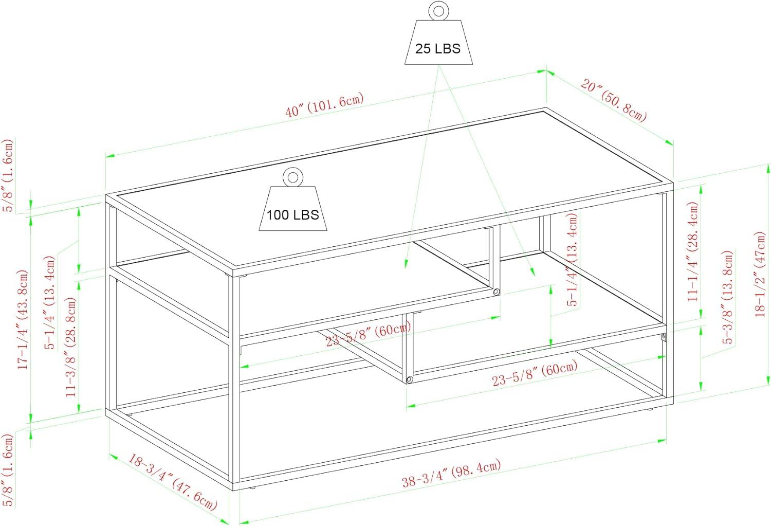 imageWalker Edison Finley Contemporary Floating Shelf Coffee Table 40 Inch Coastal OakCoastal Oak