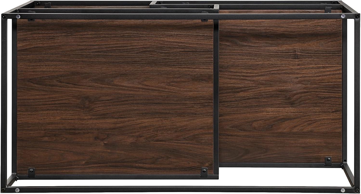 imageWalker Edison Finley Contemporary Floating Shelf Coffee Table 40 Inch Coastal OakDark Walnut