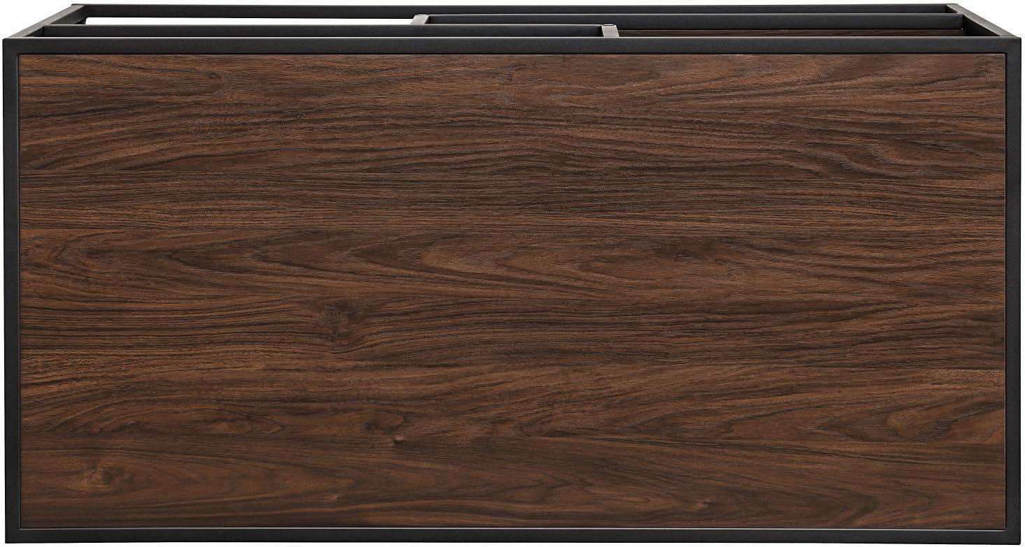 imageWalker Edison Finley Contemporary Floating Shelf Coffee Table 40 Inch Coastal OakDark Walnut