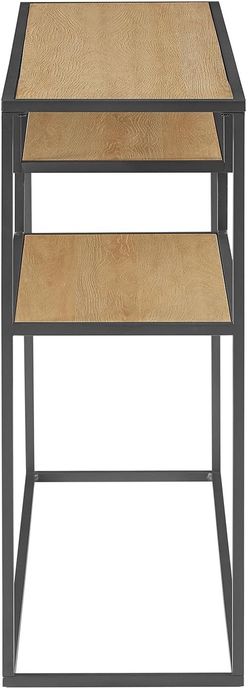 imageWalker Edison Finley Contemporary Floating Shelf Entry Table 42 Inch Coastal OakBlackCoastal Oak