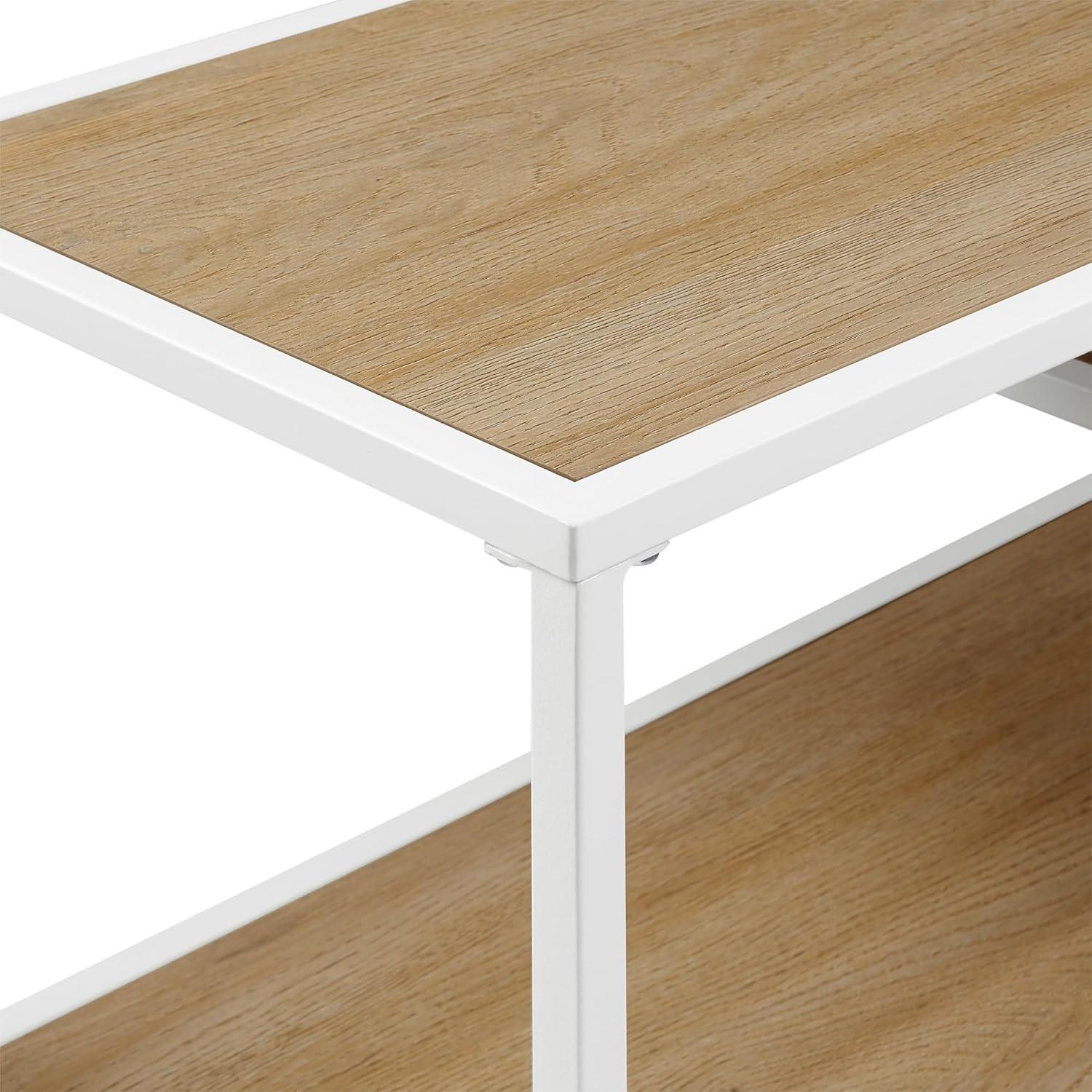 imageWalker Edison Finley Contemporary Floating Shelf Entry Table 42 Inch Coastal OakWhite