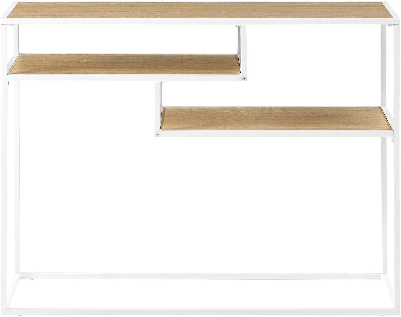 imageWalker Edison Finley Contemporary Floating Shelf Entry Table 42 Inch Coastal OakWhite