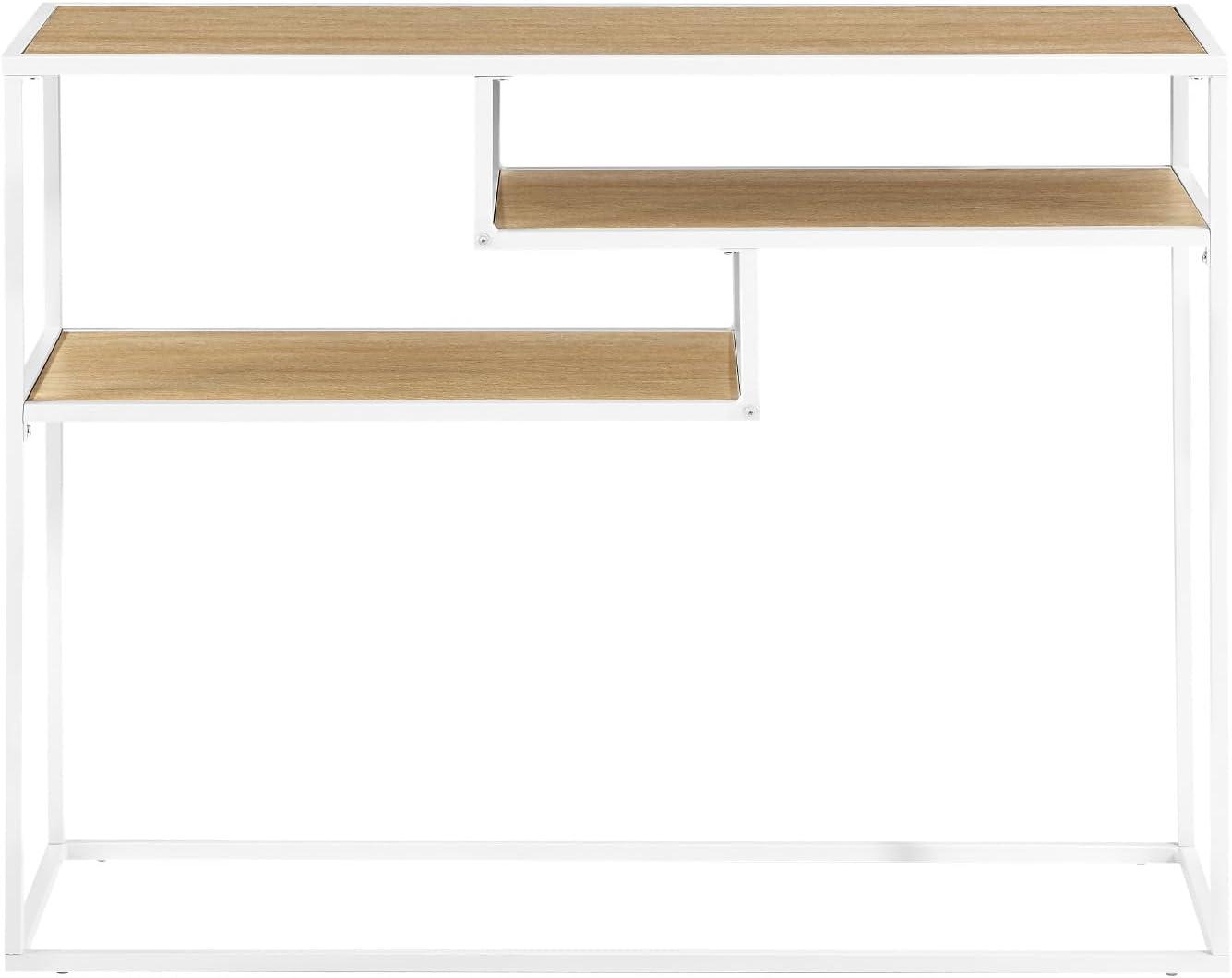 imageWalker Edison Finley Contemporary Floating Shelf Entry Table 42 Inch Coastal OakWhite