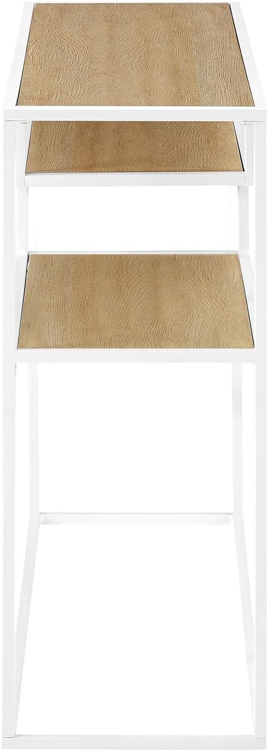 imageWalker Edison Finley Contemporary Floating Shelf Entry Table 42 Inch Coastal OakWhite