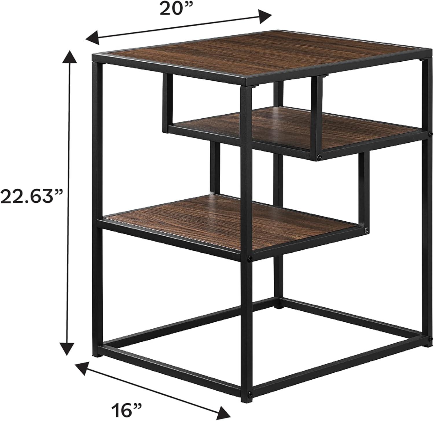imageWalker Edison Finley Contemporary Floating Shelf Side Table 16 Inch BlackDark Walnut