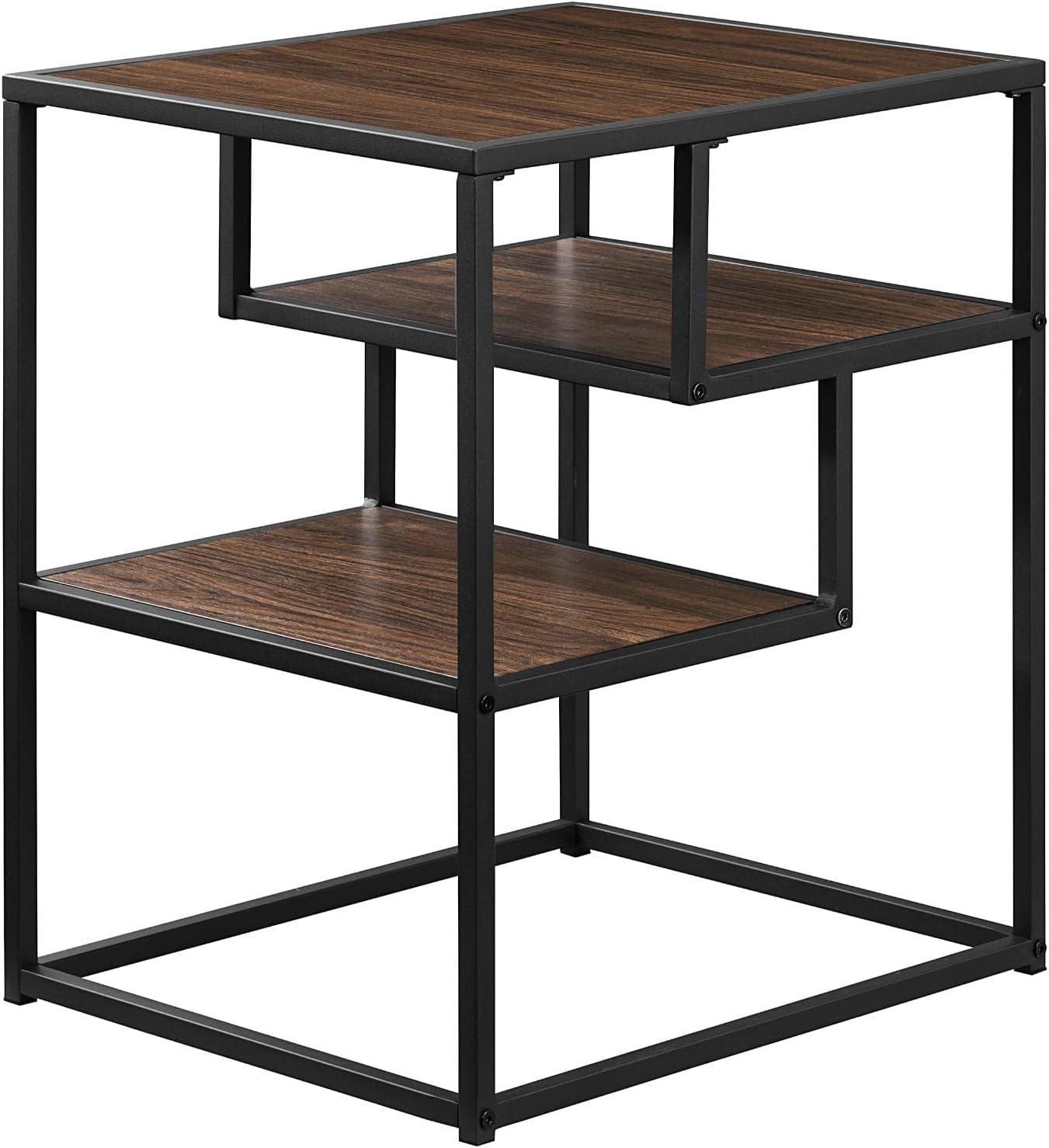 imageWalker Edison Finley Contemporary Floating Shelf Side Table 16 Inch BlackDark Walnut